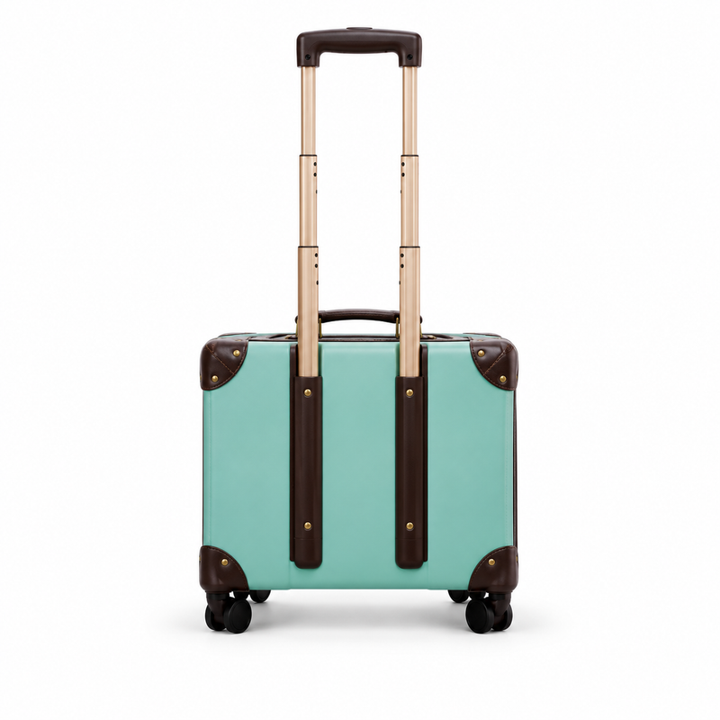 Mint Green Vintage Style Spinner Suitcase-2