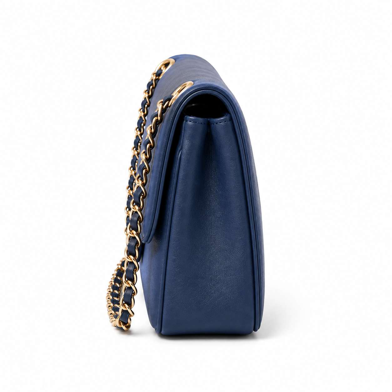 Deep Blue Chain Strap Flap Shoulder Bag-3