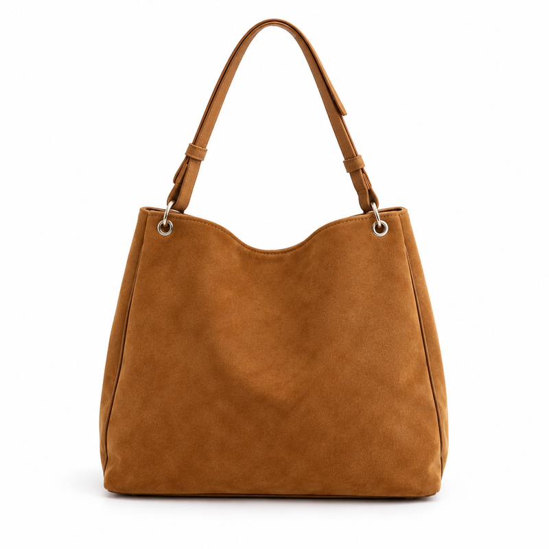 Vintage Suede Shoulder Tote Handbag Bag-4