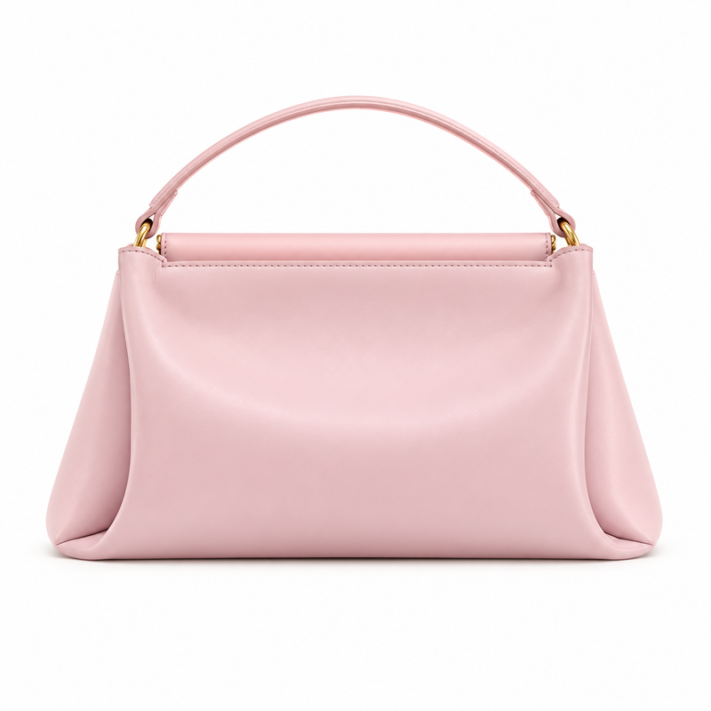 Elegant Blush Pink Gold Clasp Satchel-3