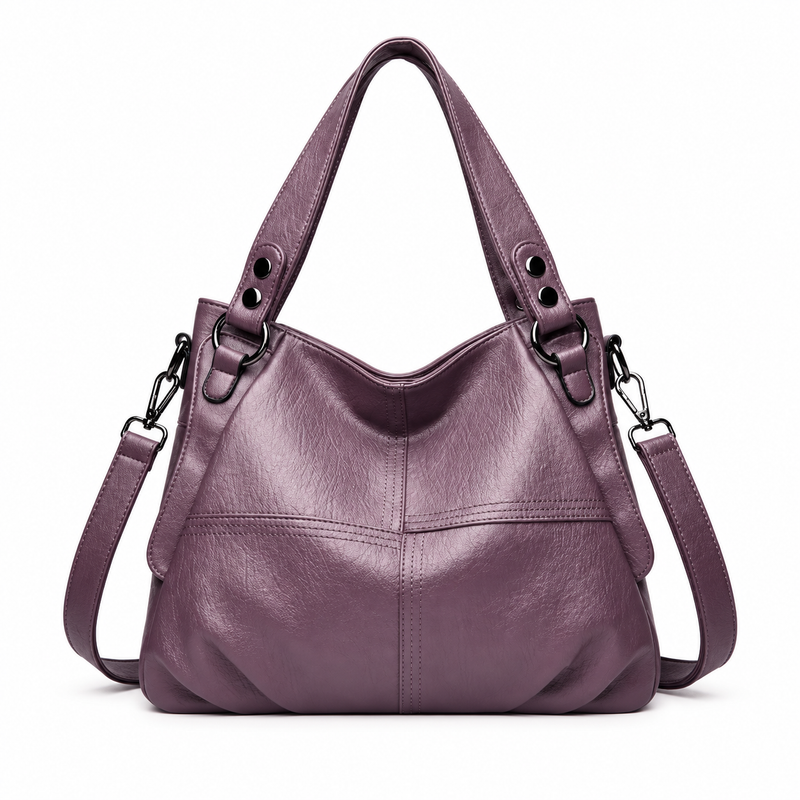 Elegant Purple Hobo Bag With Strap-2