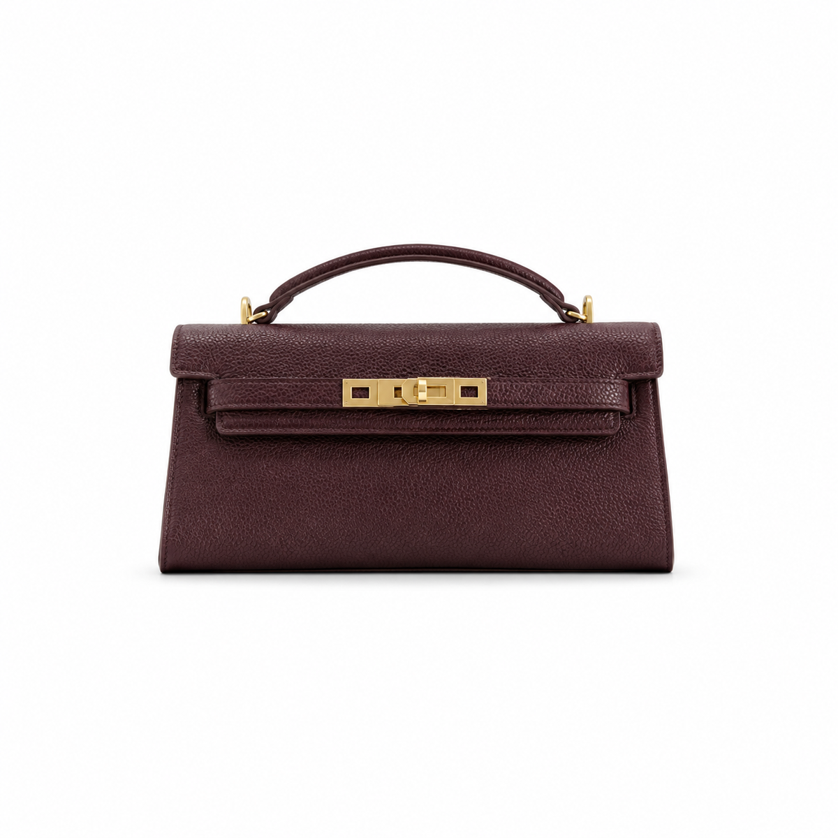 Luxe Burgundy Leather Top Handle Handbag-4