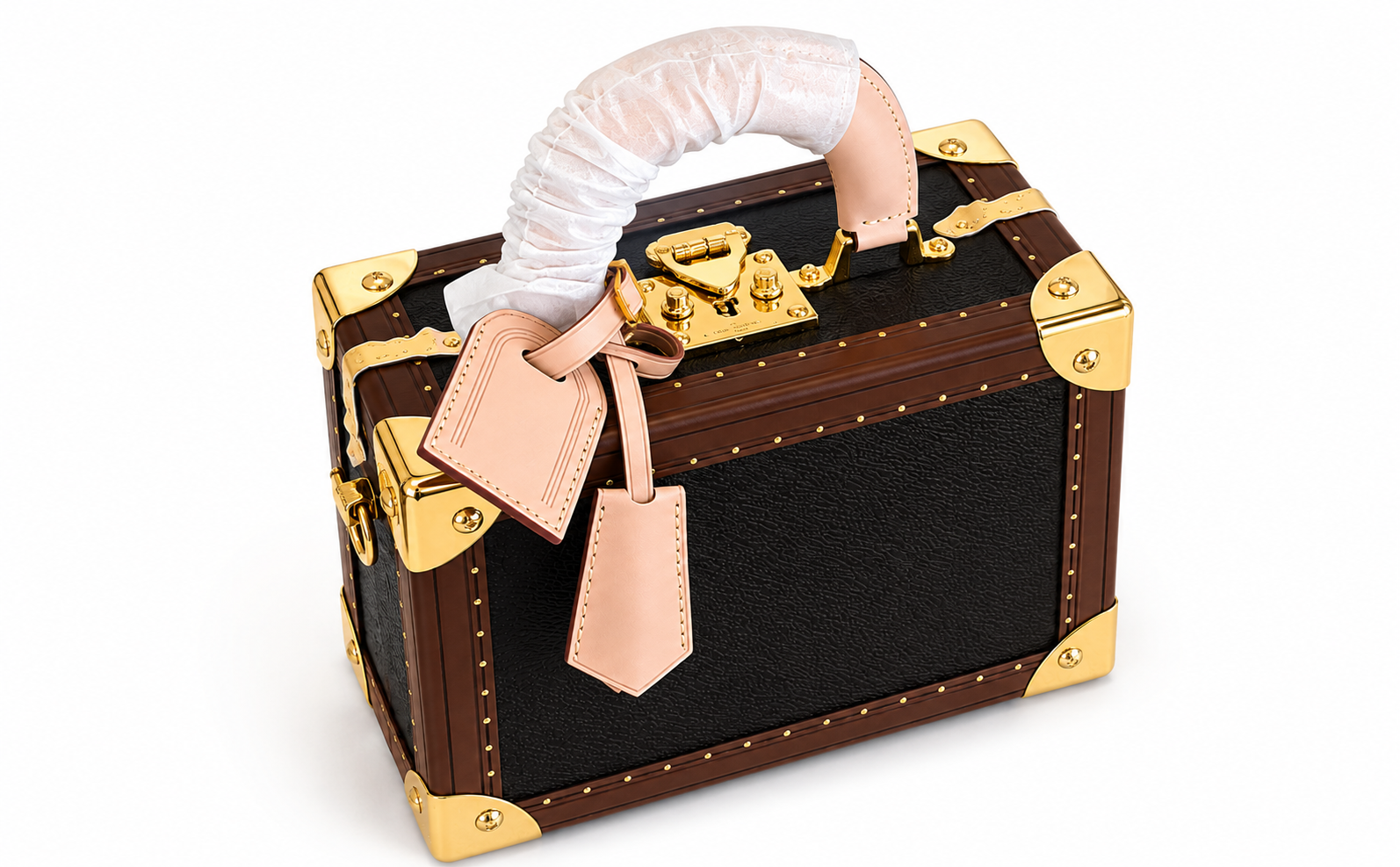 Luxury Vintage Trunk-Style Box Handbag-1