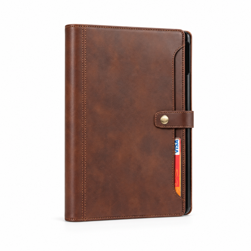 Brown Tablet Folio With Snap Closure-1
