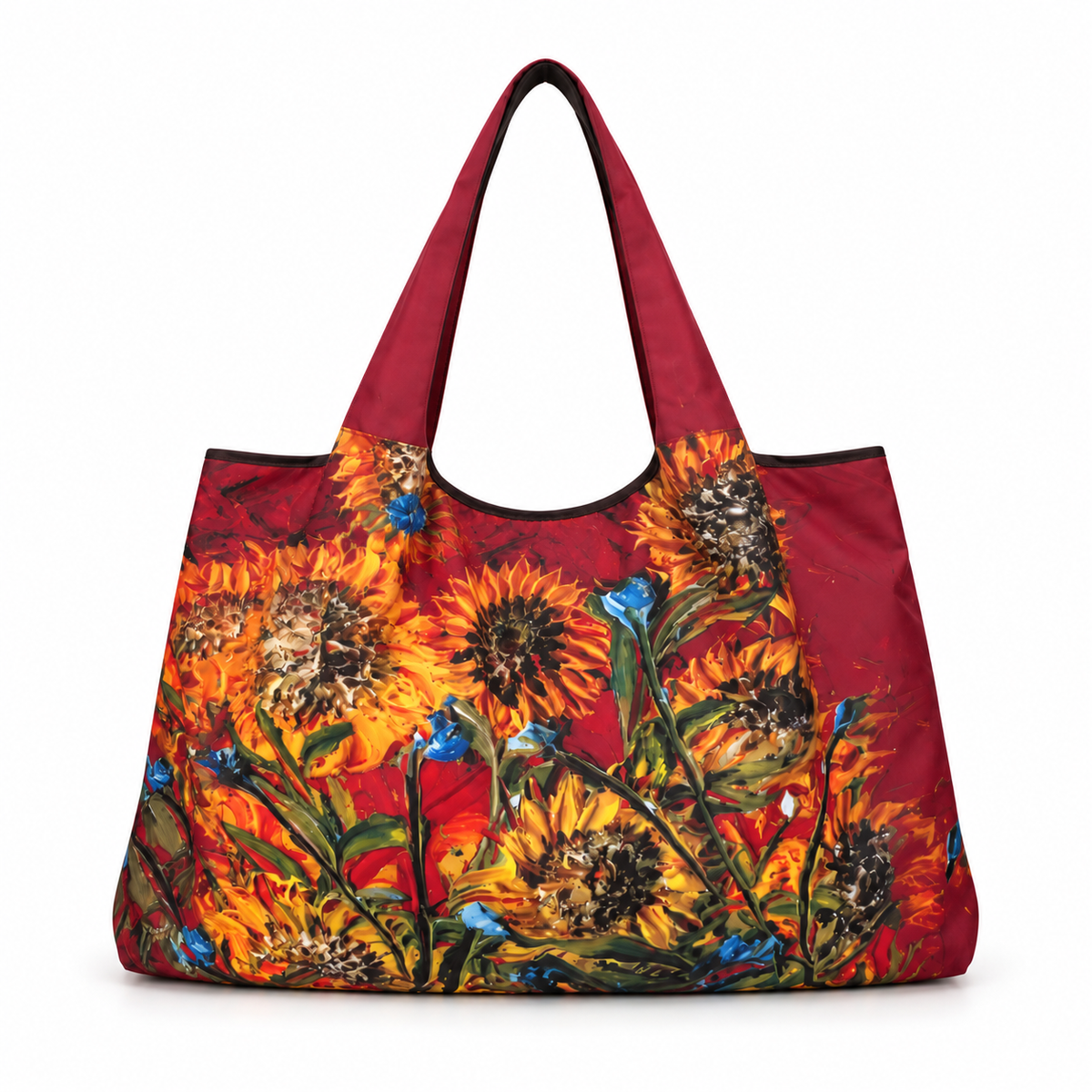 Vibrant Sunflower Floral Everyday Shoulder Tote-2