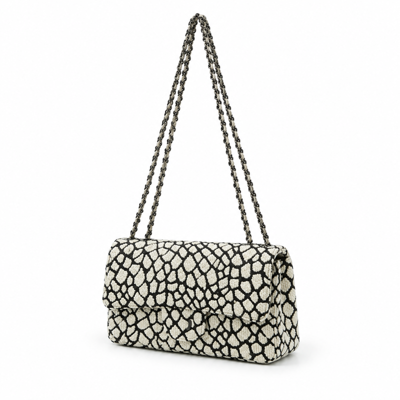 Textured Chain Strap Flap Shoulder Bag-2