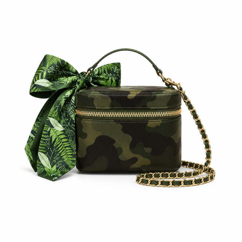 Green Camouflage Bow Chain Crossbody Bag-2