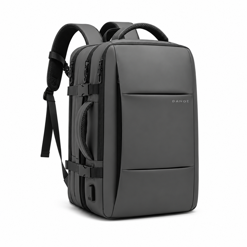 Grey Multi Compartment Travel Camera Backpack-1