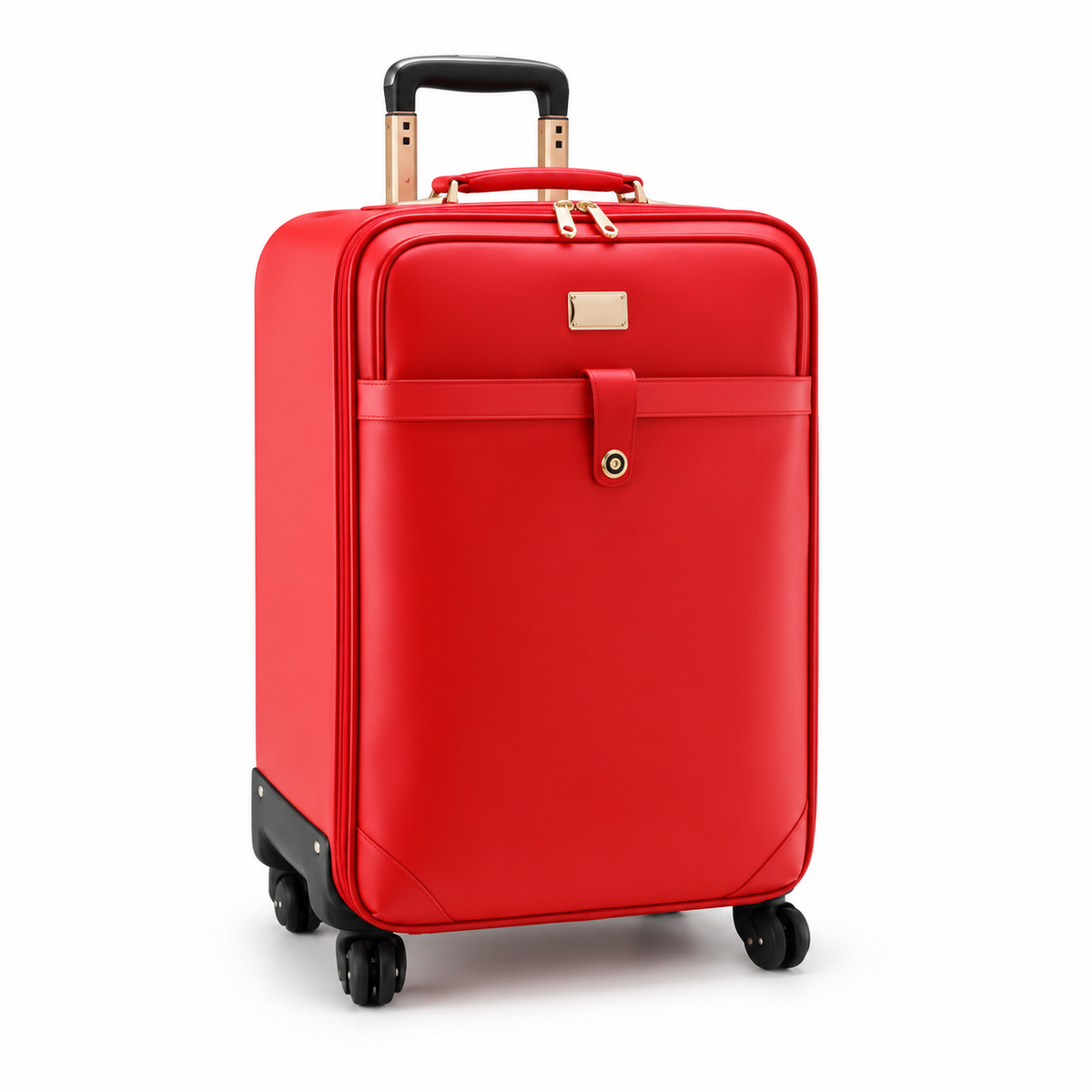 Elegant Red Rolling Suitcase With Wheels-1