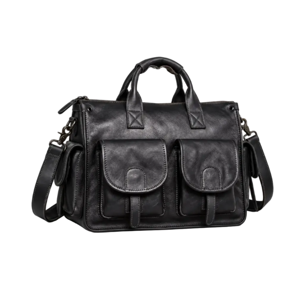 Classic Black Multi Pocket Overnight Bag-1
