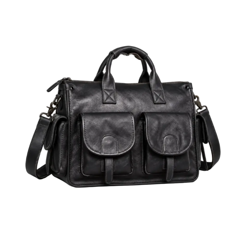 Classic Black Multi Pocket Overnight Bag-1
