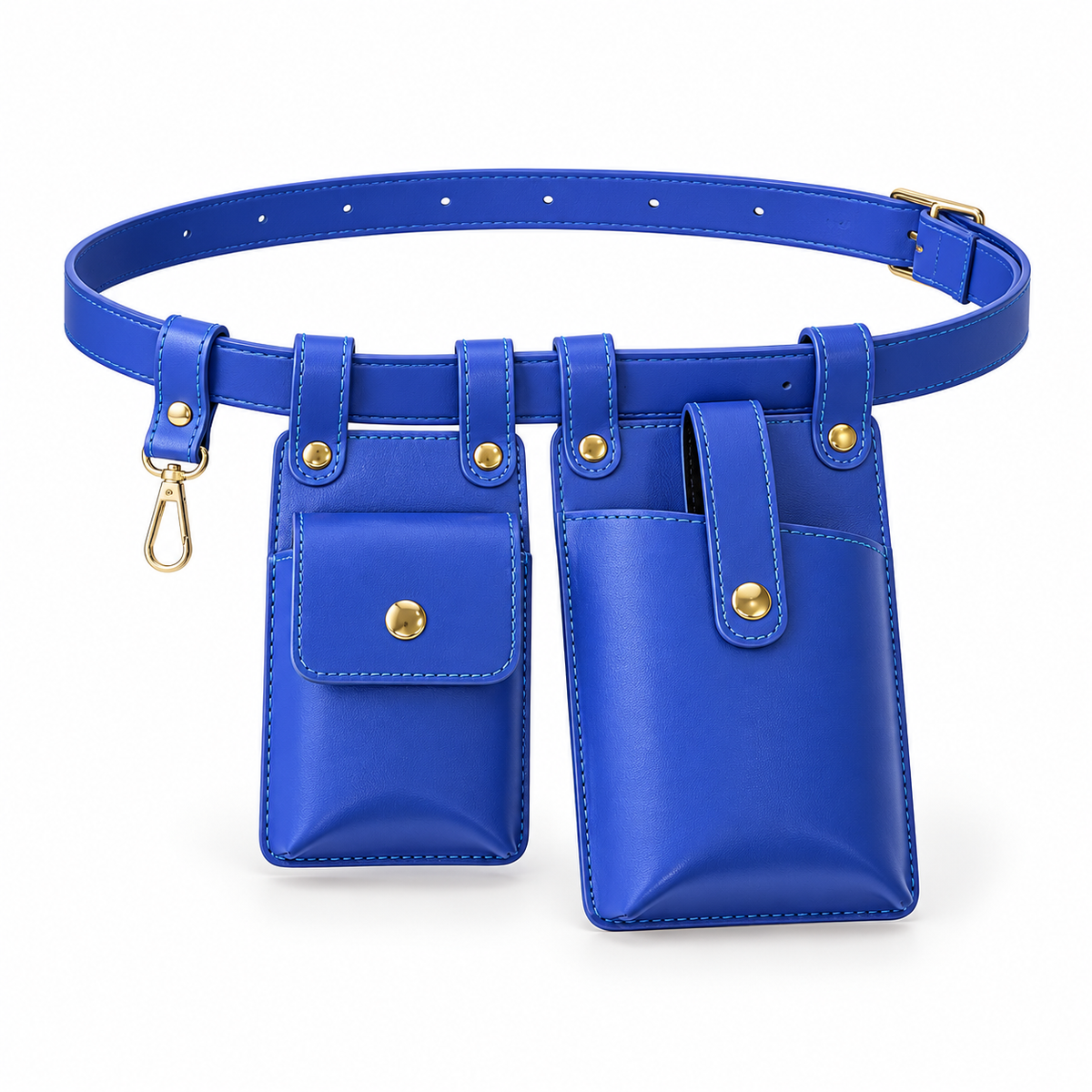 Royal Blue Dual Pouch Waist Belt-4