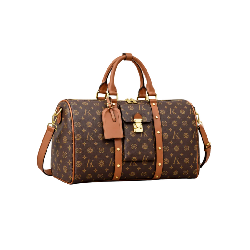 Classic Brown Monogram Leather Duffel Bag-1