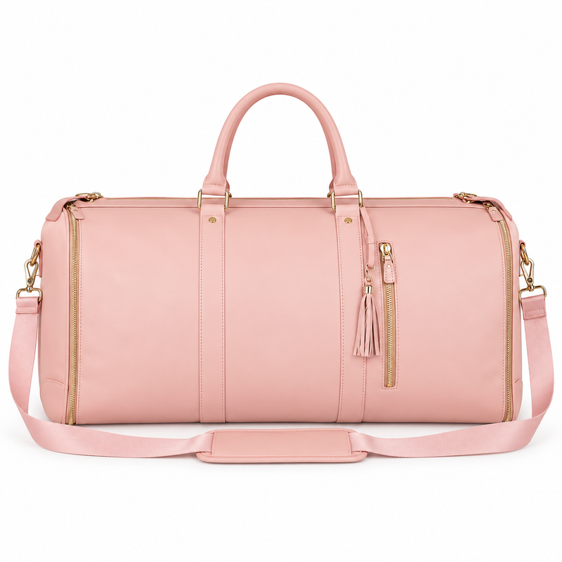 Pink Convertible Garment Overnight Travel Bag-2