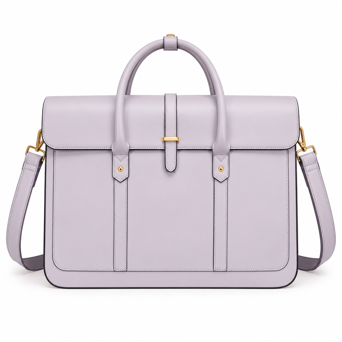 Lavender Bow Detail Leather Laptop Bag-2