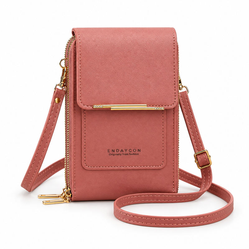 Dusty Pink Compact Crossbody Phone Bag-3