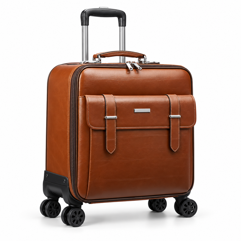 Classic Brown Rolling Business Travel Bag-1