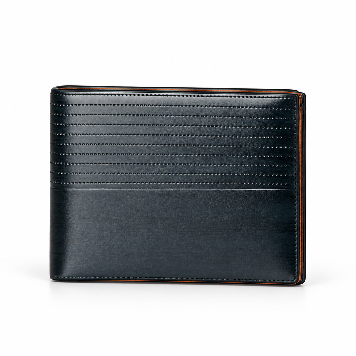 Premium Black Textured Leather Bifold Wallet-2