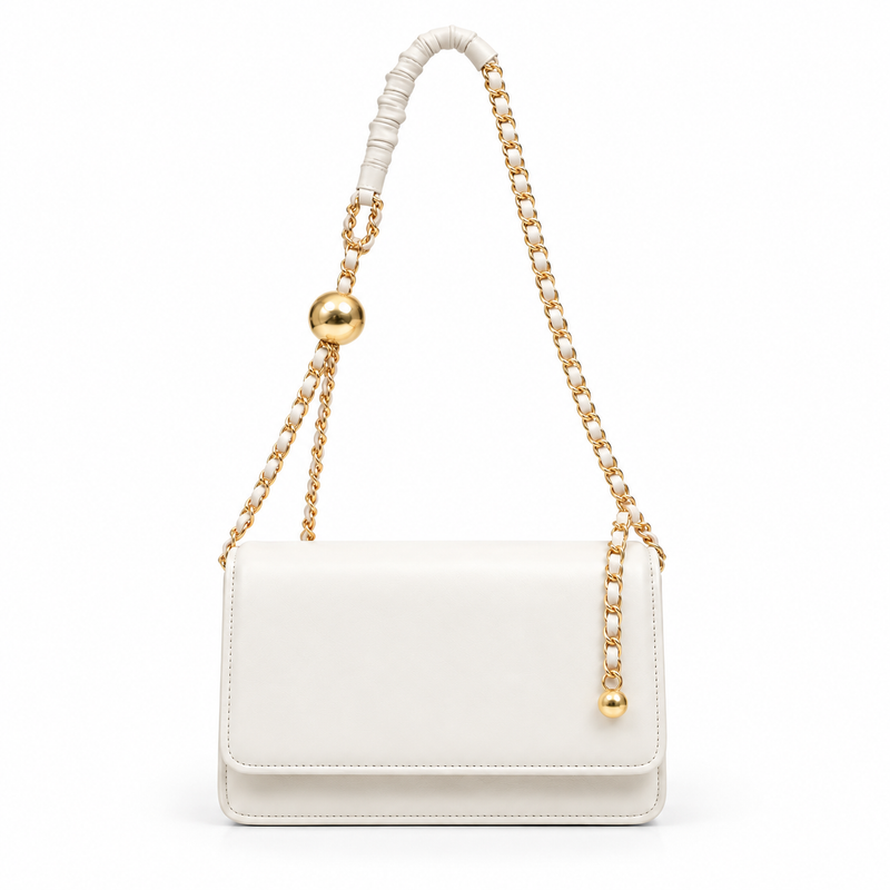 Elegant White Gold Chain Shoulder Bag-2