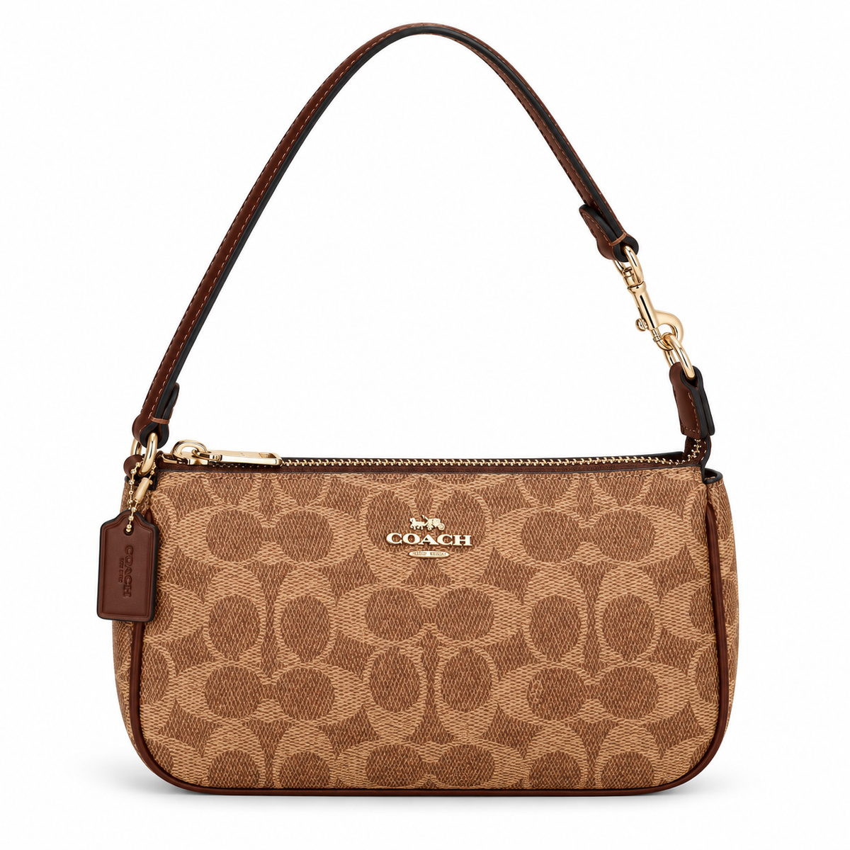 Classic Brown Leather Canvas Shoulder Bag-4
