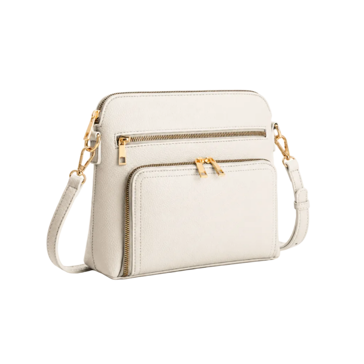 Elegant Beige Multi Pocket Crossbody Bag