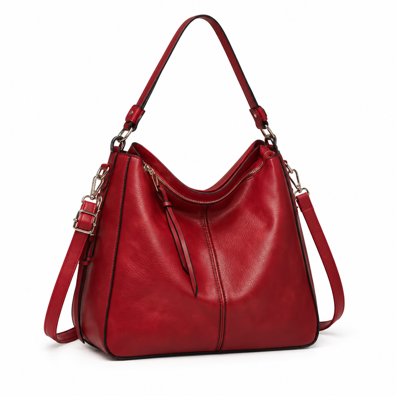 Classic Red Hobo Shoulder Crossbody Bag-1