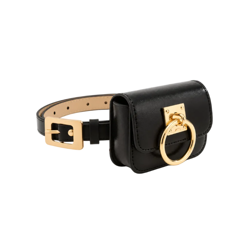 Black Belt Bag With Golden Ring-1