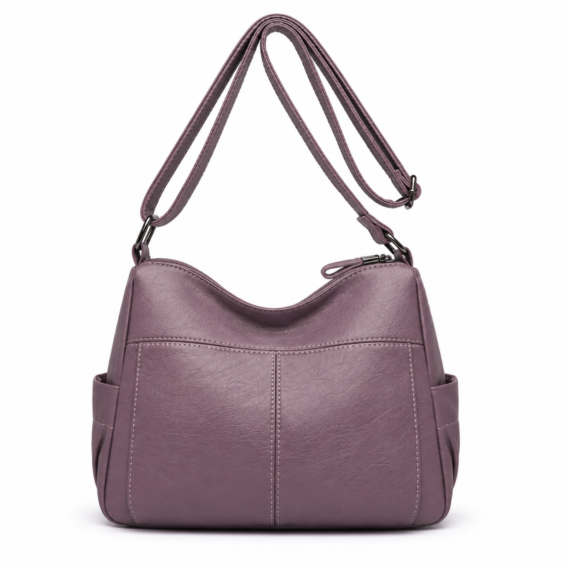 Elegant Mauve Multi Pocket Crossbody Bag-3