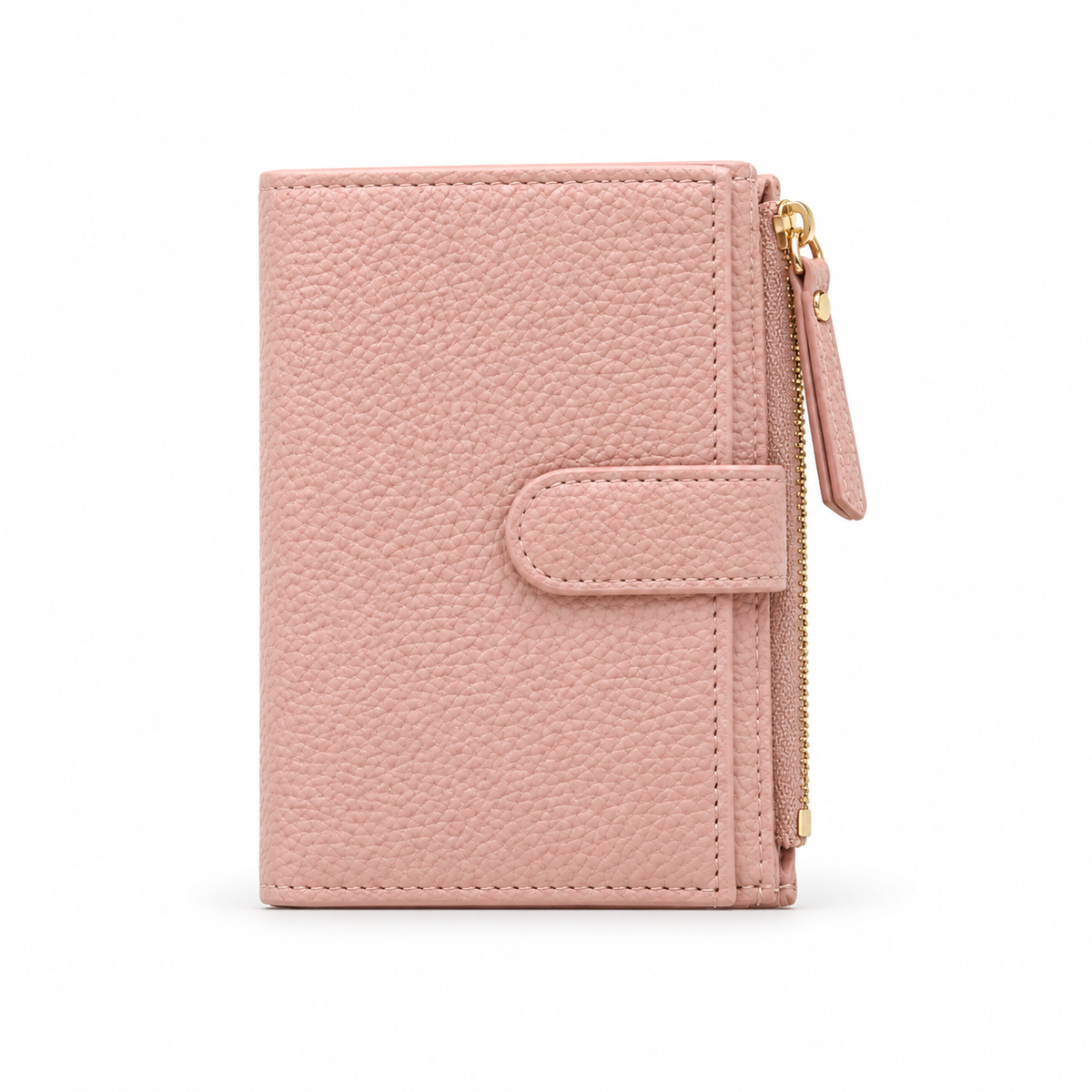 Blush Pink Pebbled Compact Card Wallet-2