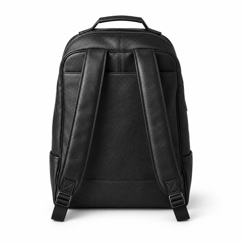 Classic Black Textured Everyday Travel Backpack-2