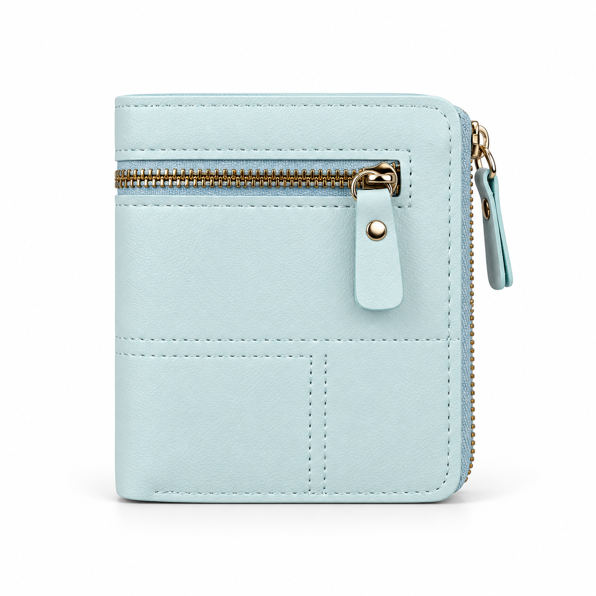 Ice Blue Compact Bifold Zip Wallet-4