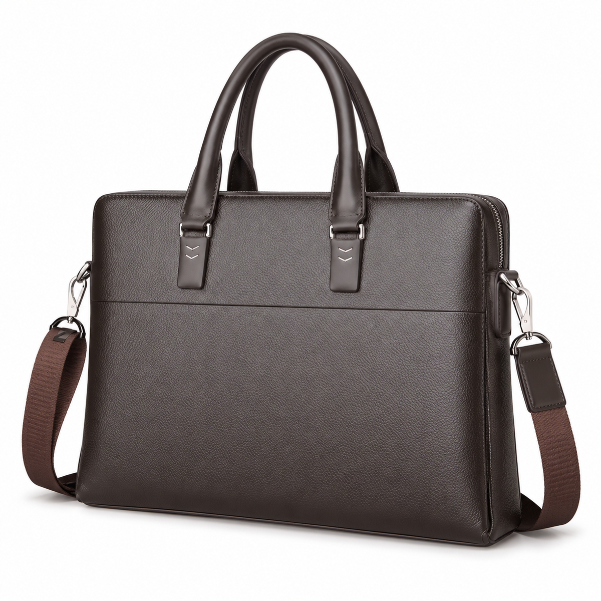 Classic Brown Leather Laptop Briefcase Bag-3