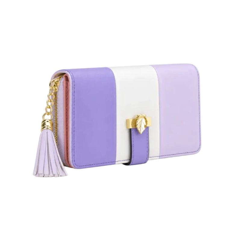 Lavender Colorblock Wallet With Tassel Charm-1
