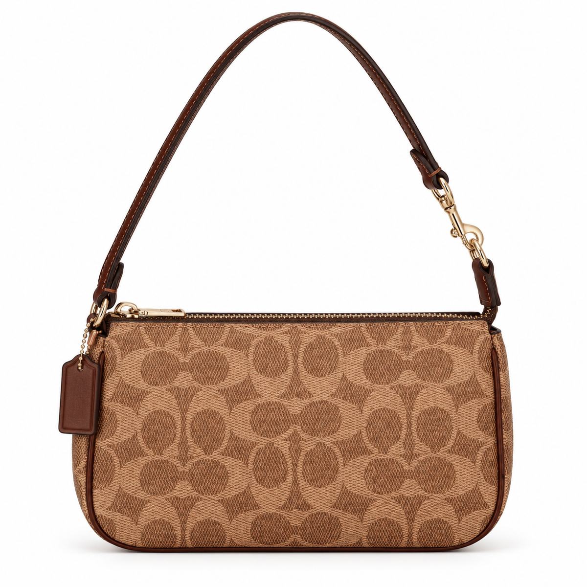 Classic Brown Leather Canvas Shoulder Bag