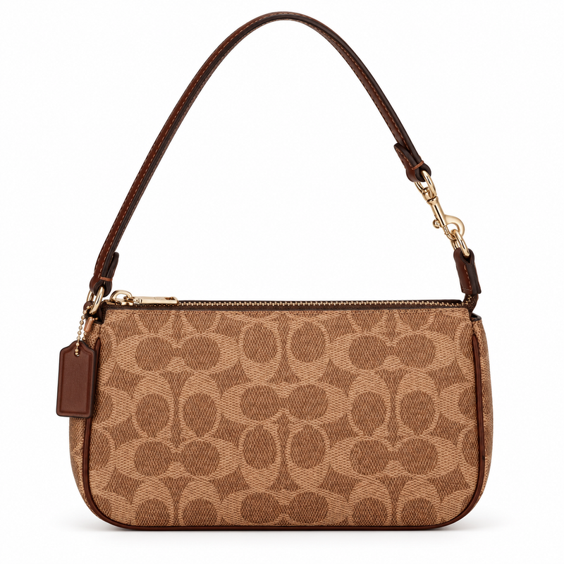 Classic Brown Leather Canvas Shoulder Bag-2
