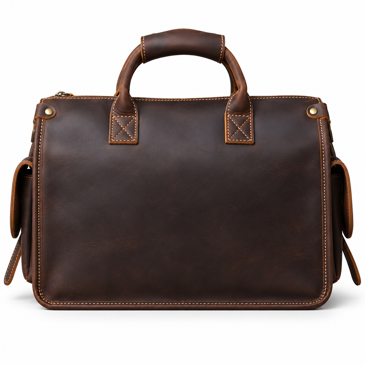 Classic Dark Brown Multi Pocket Briefcase