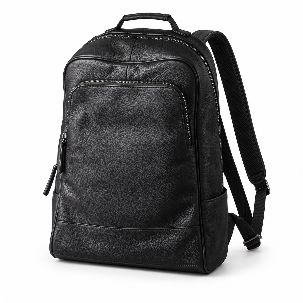 Classic Black Textured Everyday Travel Backpack-3