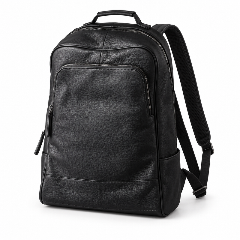 Classic Black Textured Everyday Travel Backpack-3