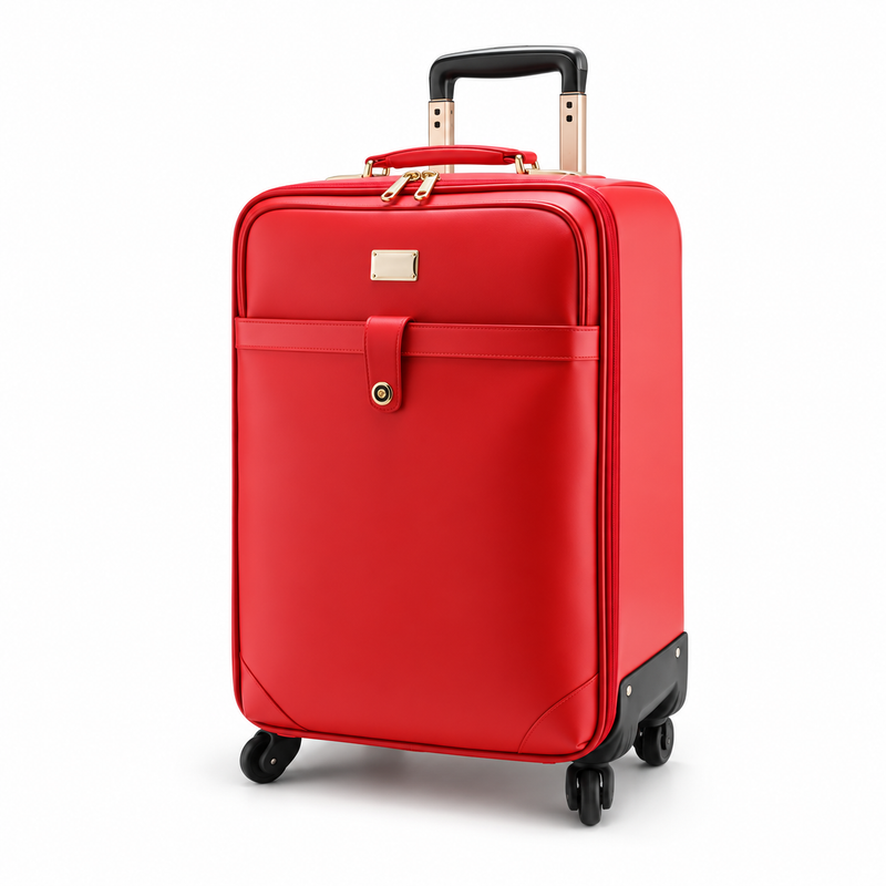 Elegant Red Rolling Suitcase With Wheels-2