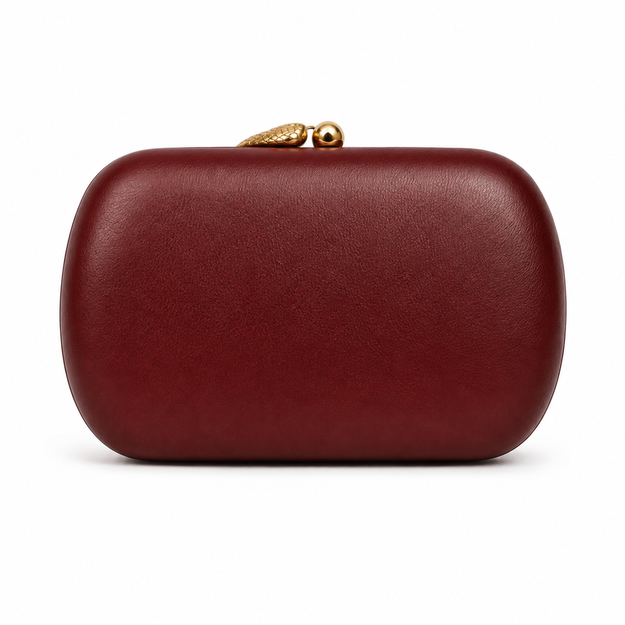 Burgundy Snake Clasp Evening Clutch Bag-2