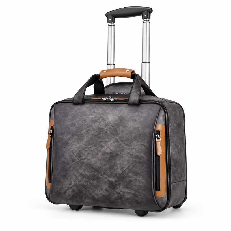 Charcoal Rolling Business Bag With Wheels-3