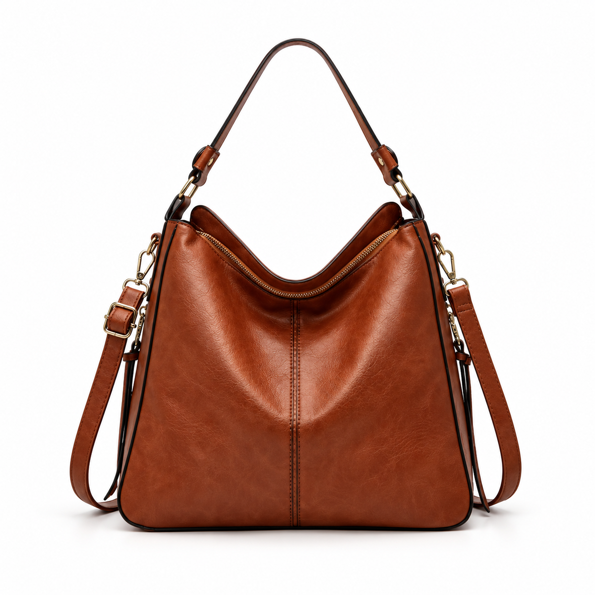 Vintage Brown Hobo Shoulder Crossbody Bag-2