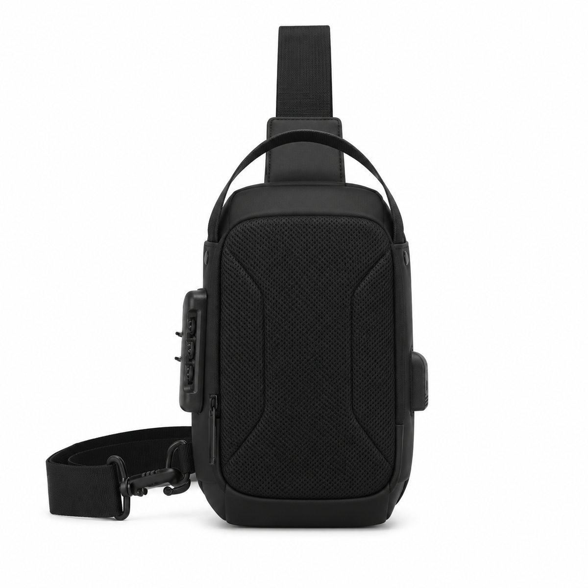 Black Compact Crossbody Sling Travel Bag-3