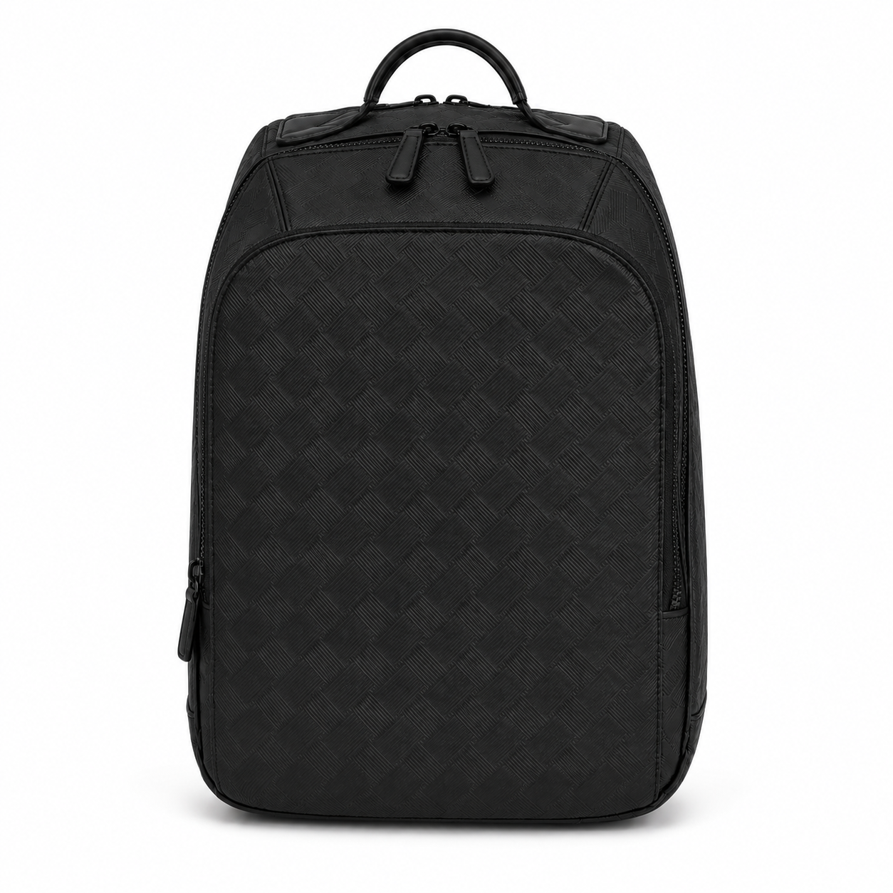 Large Black Textured Business Backpack – Premium Multi-Compartment Travel & Laptop Bag-5