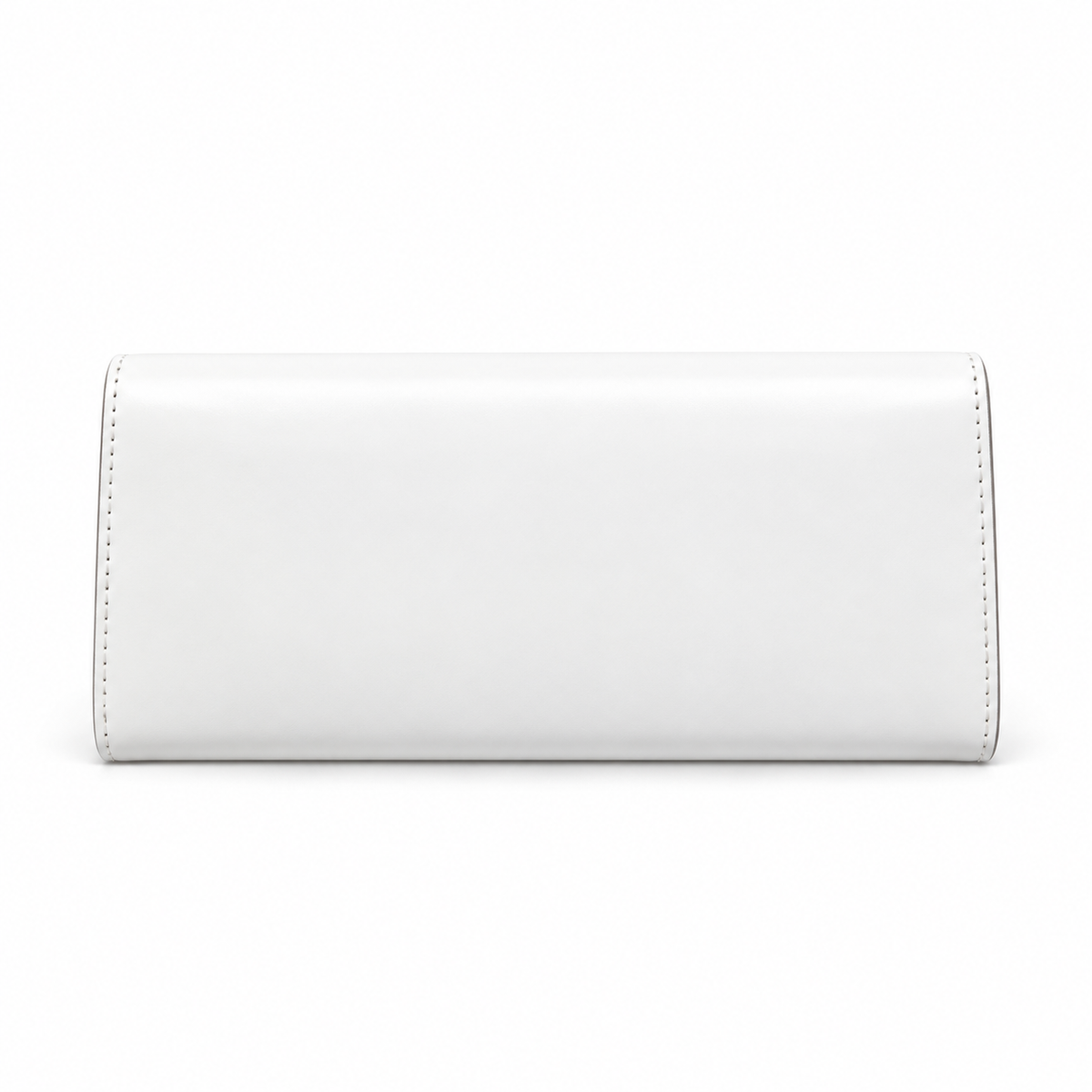 White Sculptural Gold Handle Evening Clutch-2