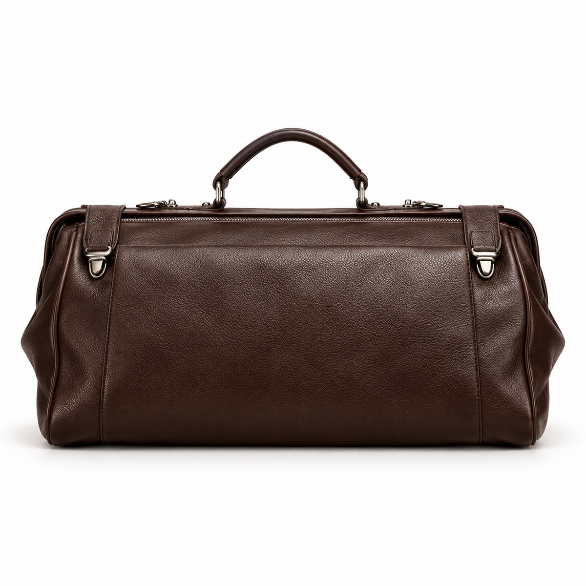 Dark Coffee Leather Duffel Travel Bag