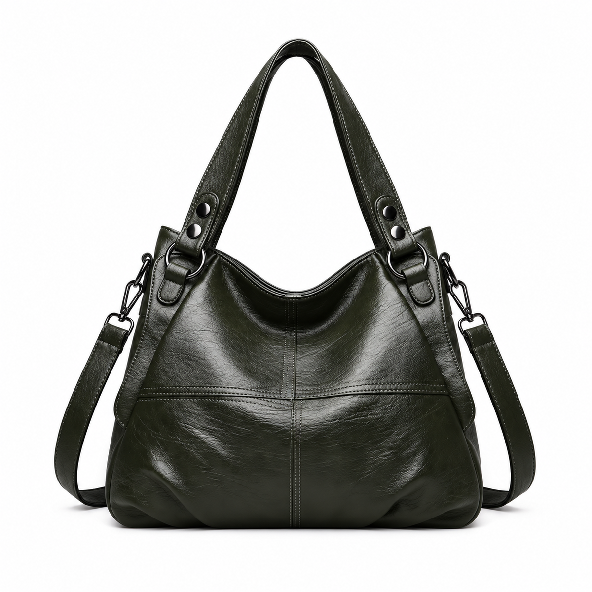 Dark Olive Slouchy Shoulder Crossbody Handbag