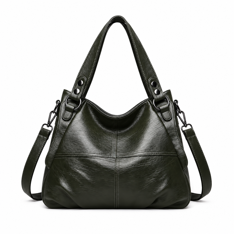 Dark Olive Slouchy Shoulder Crossbody Handbag-2