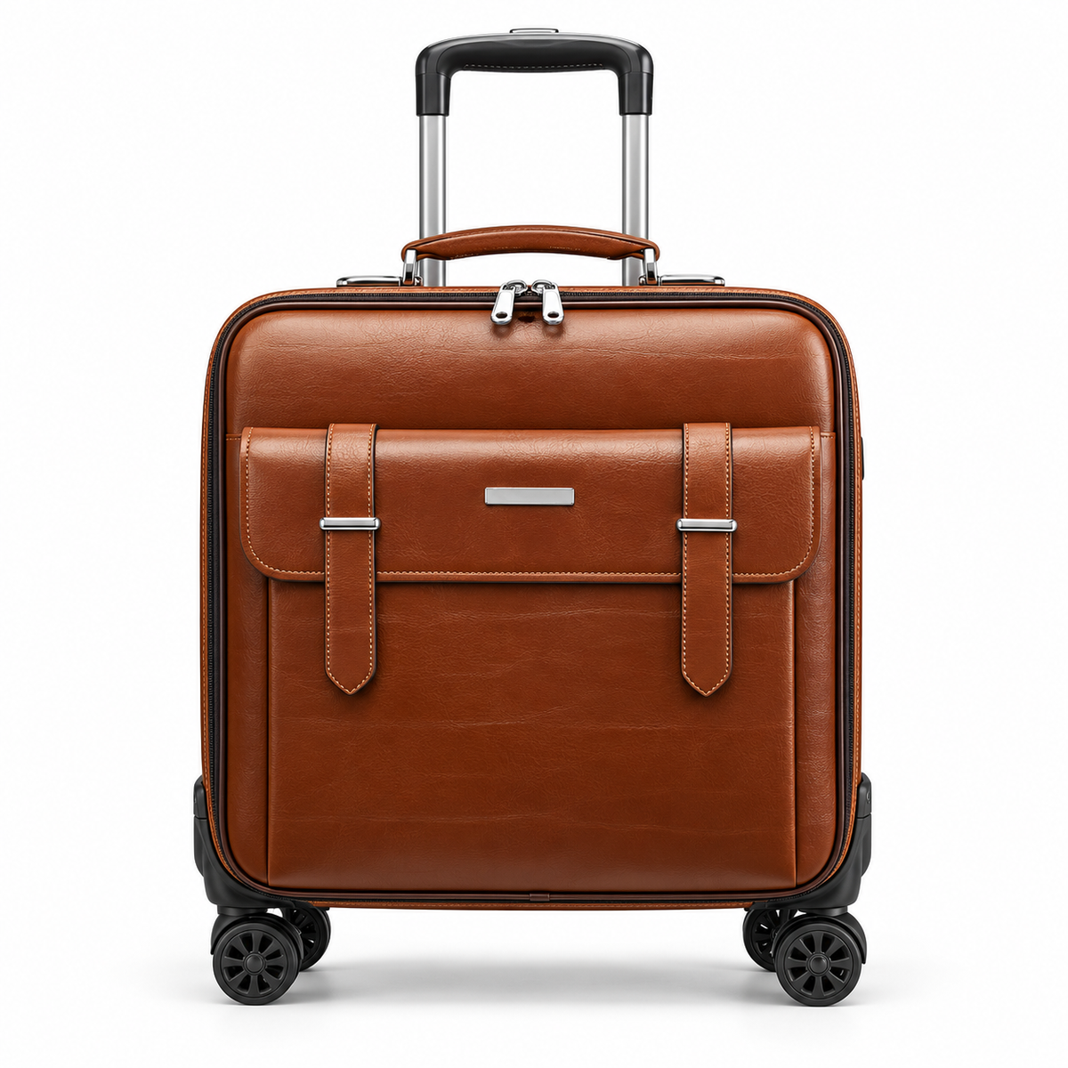 Classic Brown Rolling Business Travel Bag-4