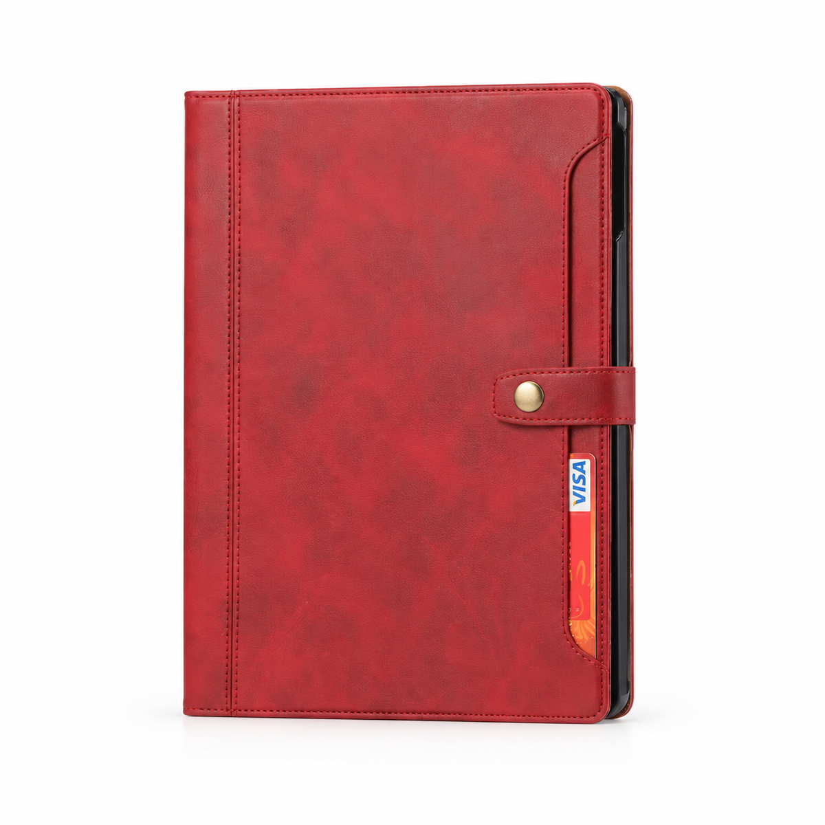 Red Tablet Folio With Snap Closure-4